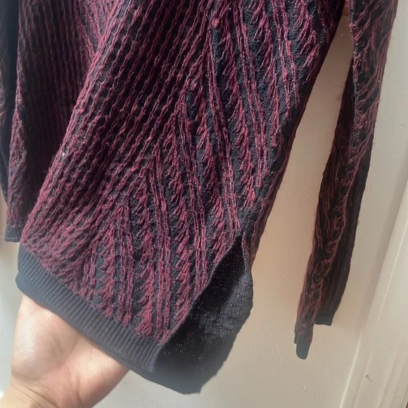 Rachel Rachel Roy size medium red black long sleeve shirt top show your love - Picture 5 of 12